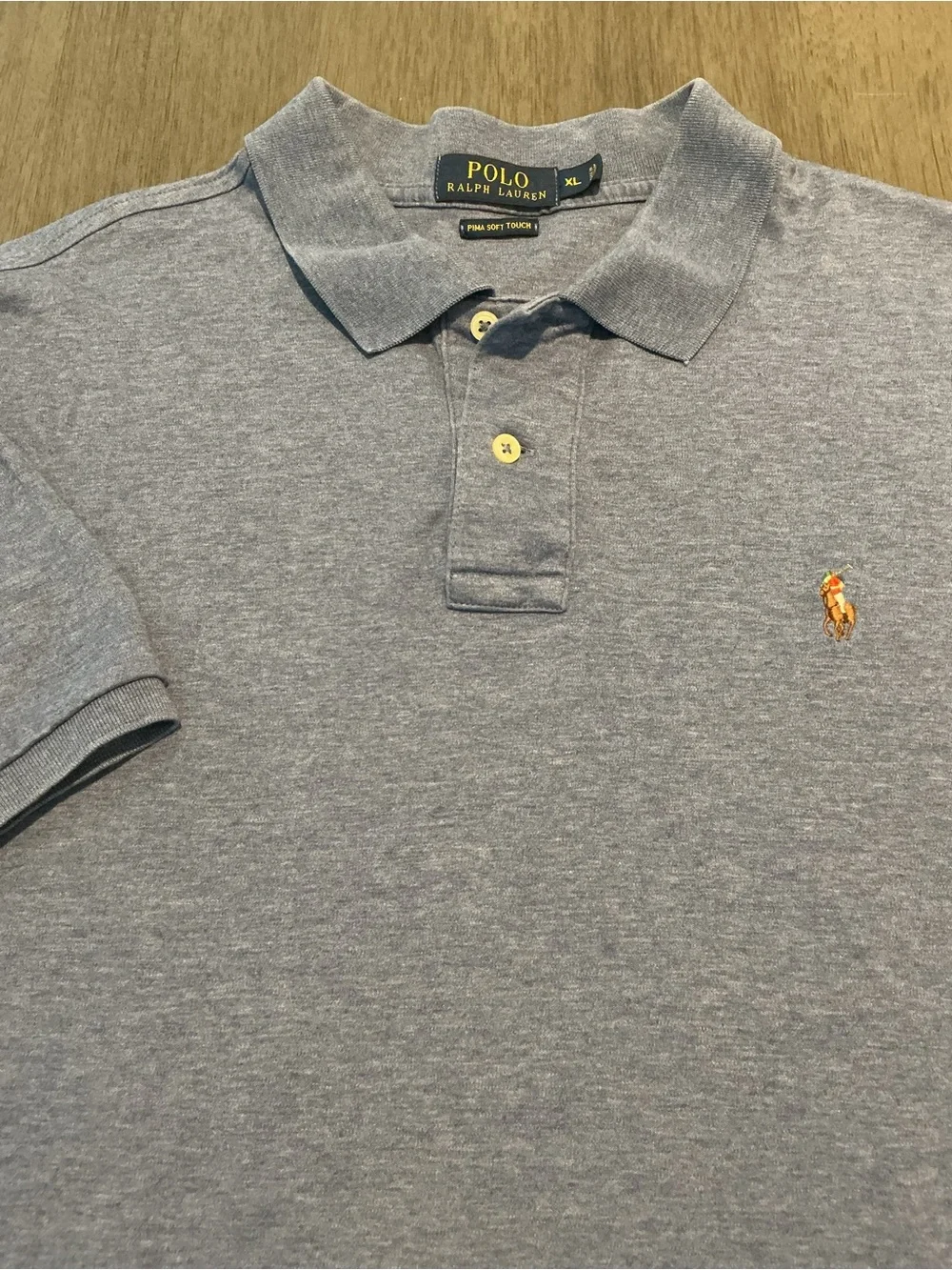 Polo Ralph Lauren Pima Soft Touch Polo Shirt Blue Heather Men’s Size XL